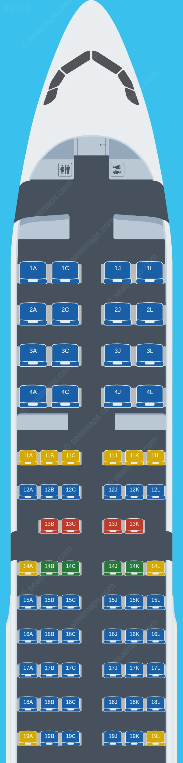 Air China Airbus A321-200 V.2 seatmap preview