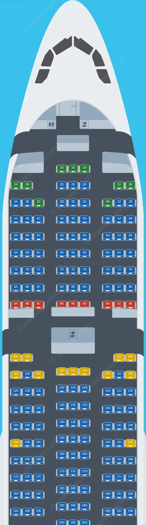 iFly Airlines Airbus A330-200 V.1 seatmap preview