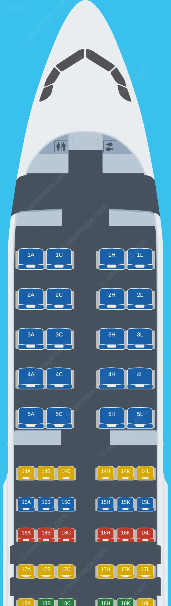 AZAL Azerbaijan Airlines Airbus A320-200 V.1 seatmap preview