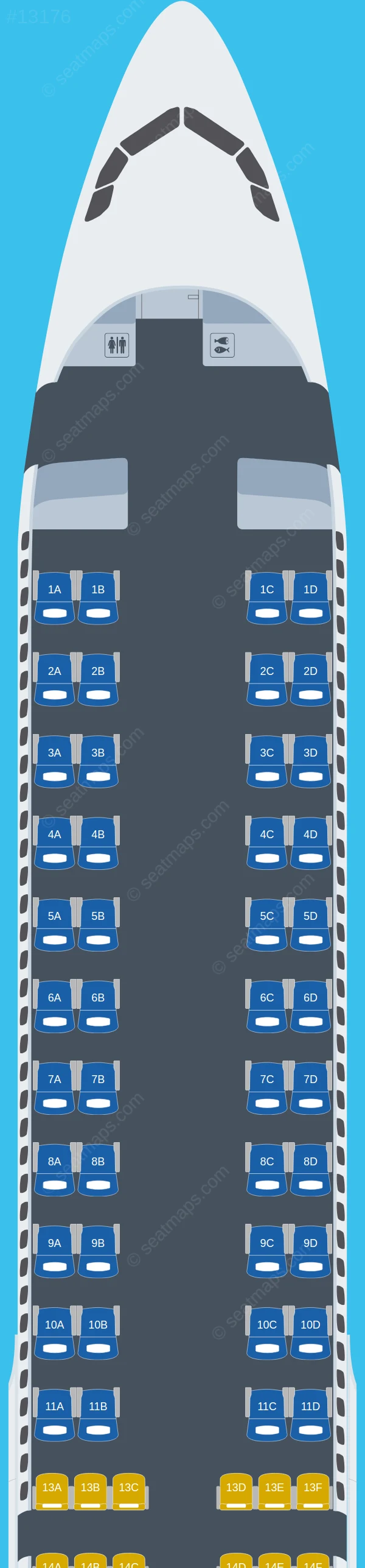 Delta Airbus A321neo V.2 seatmap preview