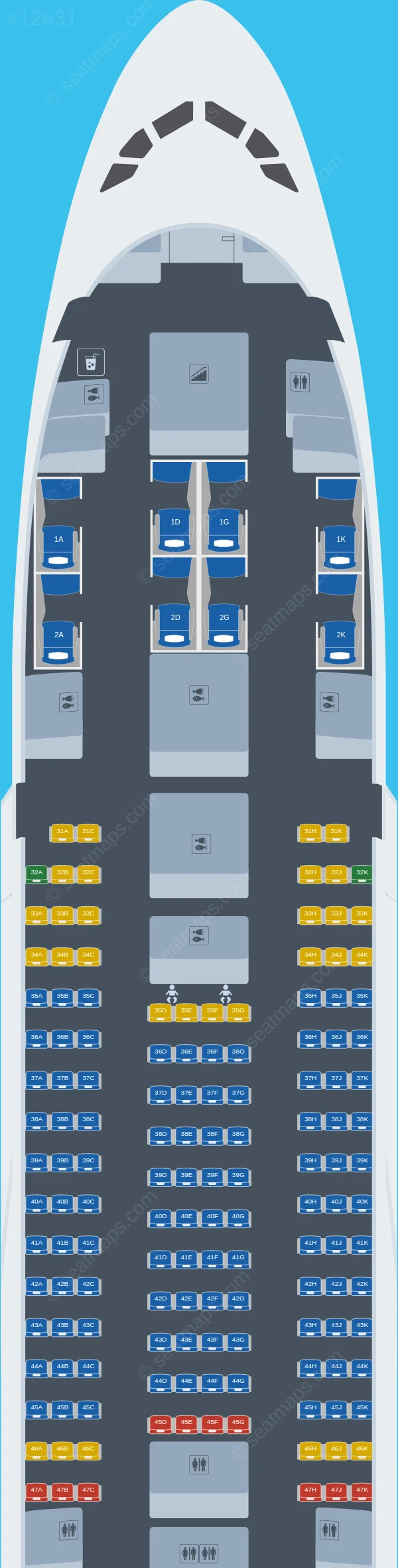 Global Airlines Airbus A380-800 seatmap preview