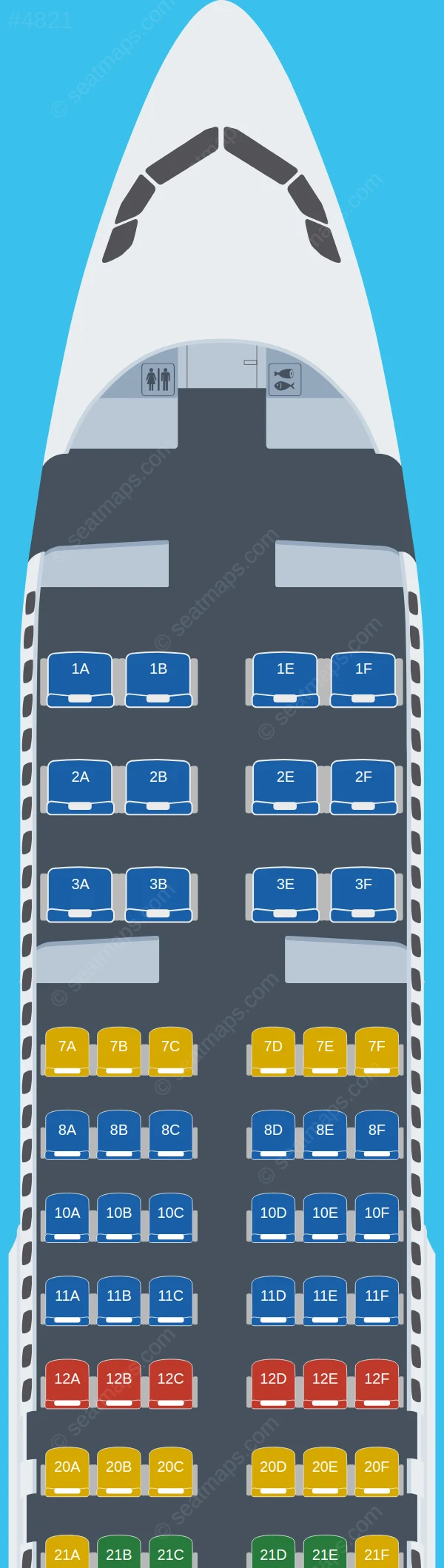 United Airbus A320-200 seatmap preview