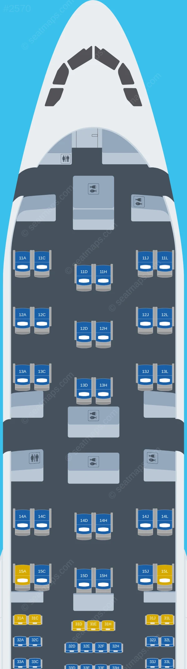 Air China Airbus A330-200 V.1 seatmap preview