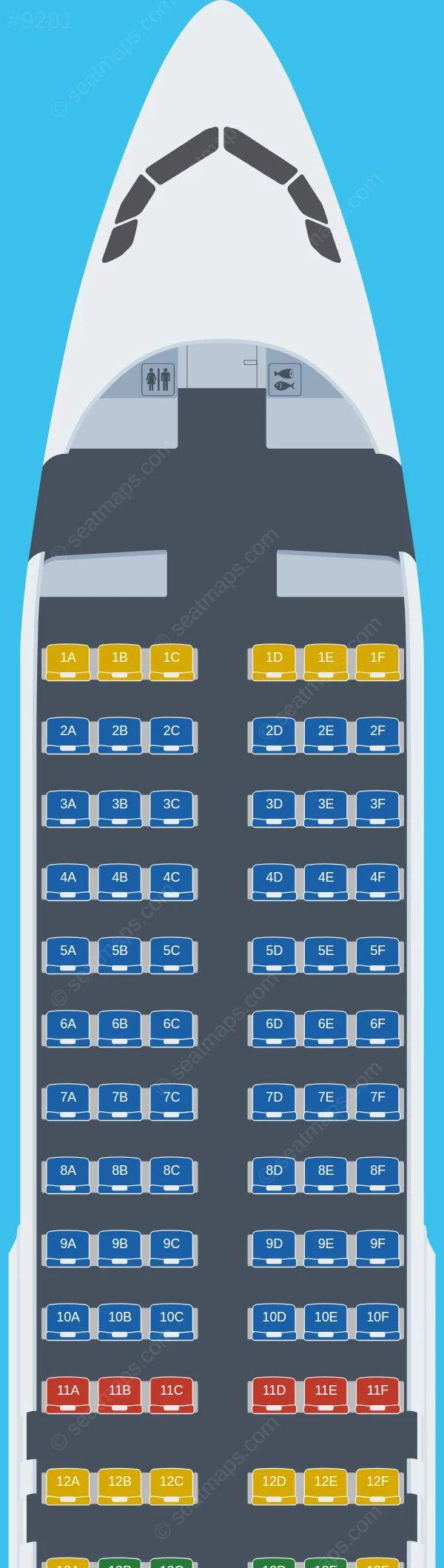 Air Cairo Airbus A320-200 V.2 seatmap preview