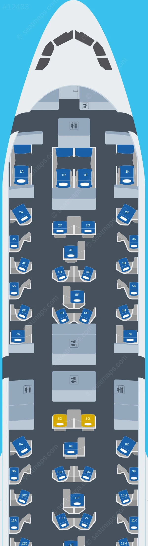 Swiss Airbus A330-300 Senses seatmap preview