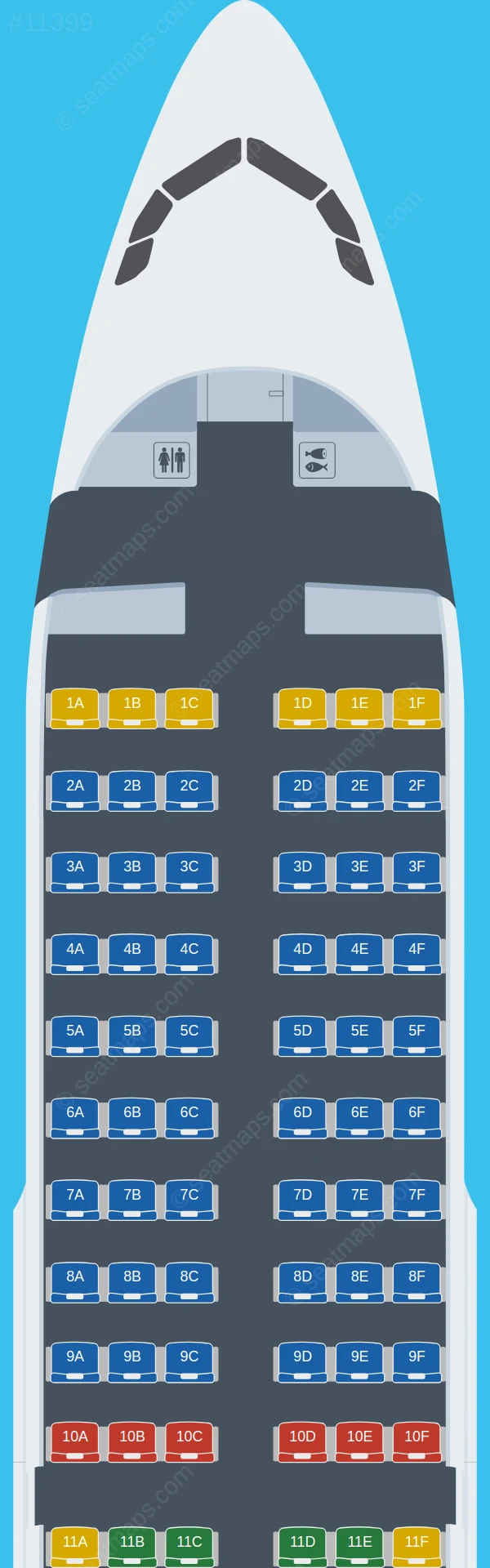 Braathens International Airways Airbus A319-100 V.3 seatmap preview