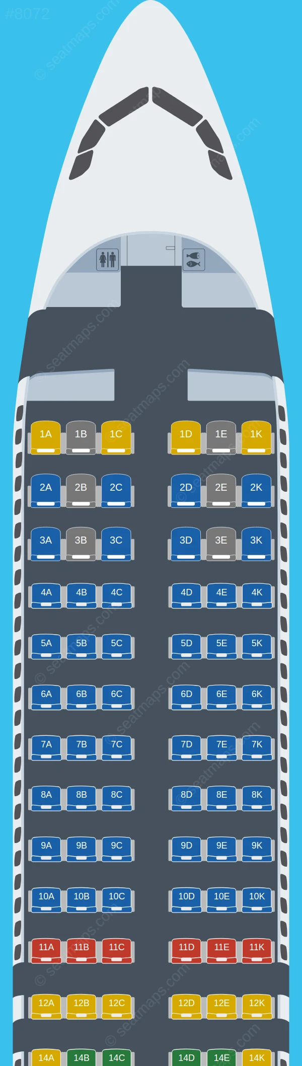 Avianca Airbus A320neo seatmap preview