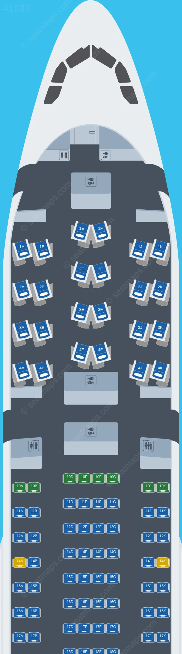 Qatar Airways Airbus A330-200 V.1 seatmap preview