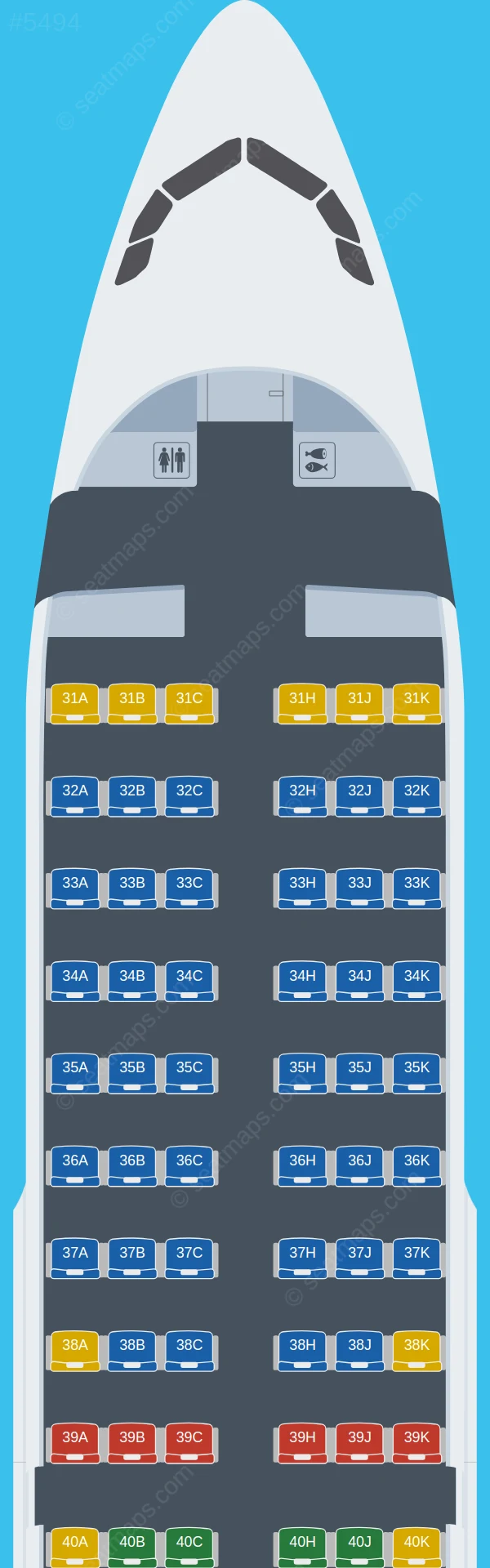 Sichuan Airlines Airbus A319-100 V.2 seatmap preview