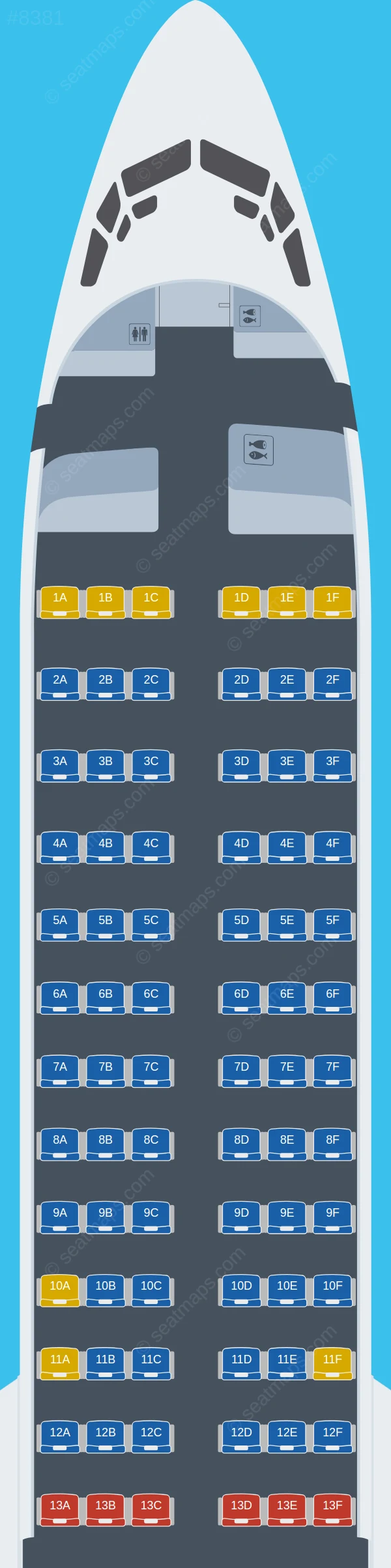 SCAT Airlines Boeing 737 MAX 8 seatmap preview