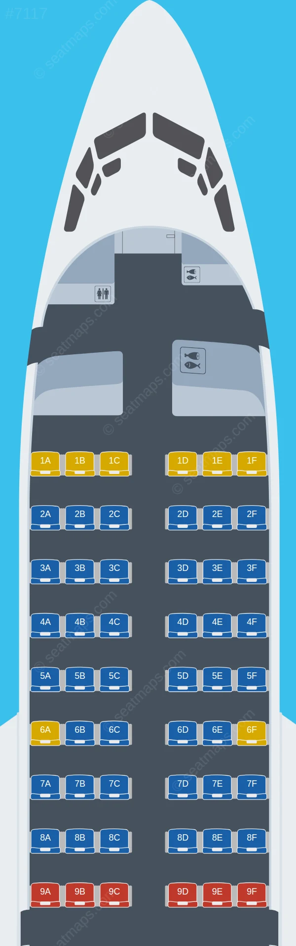 SCAT Airlines Boeing 737-500 seatmap preview