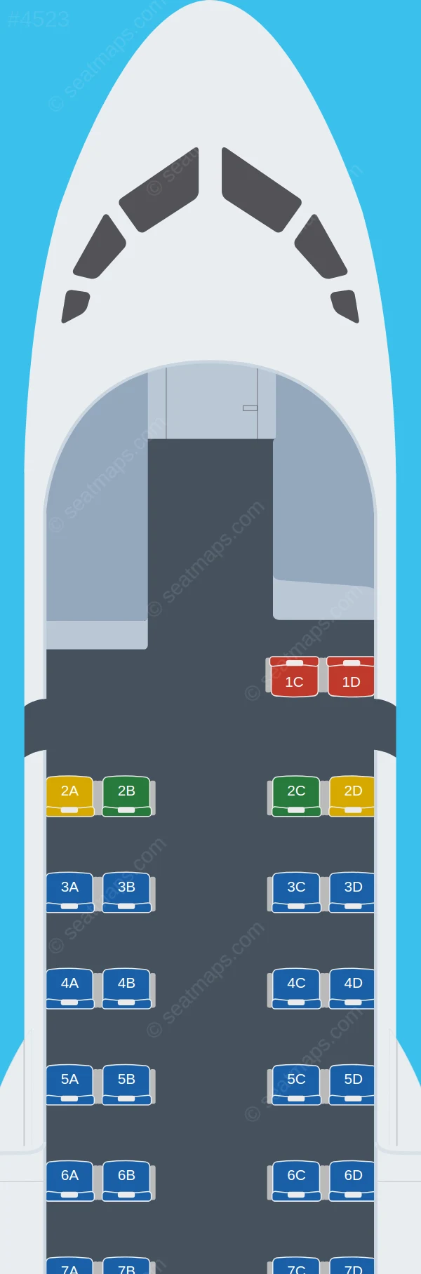 Trigana Air Service ATR 42-300 seatmap preview