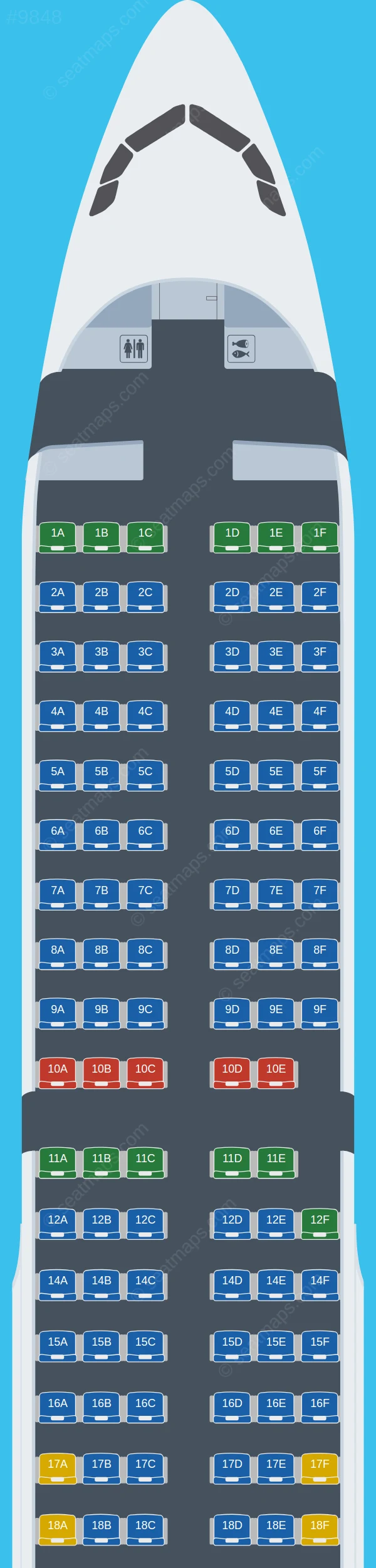 Nordwind Airlines Airbus A321-200 V.3 seatmap preview