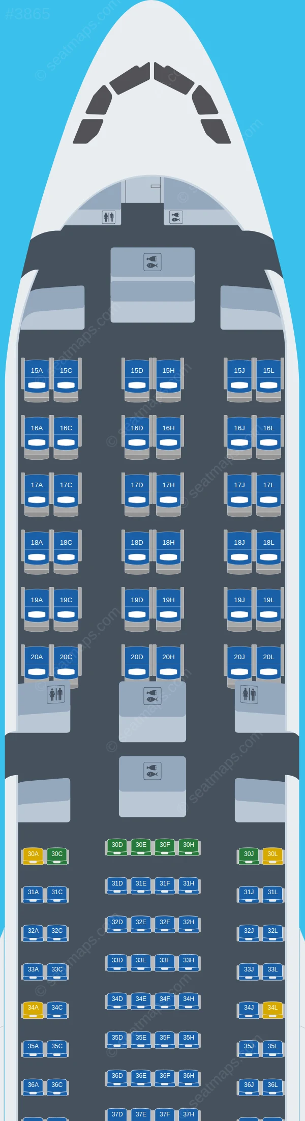 Saudia Airbus A330-300 V.2 seatmap preview