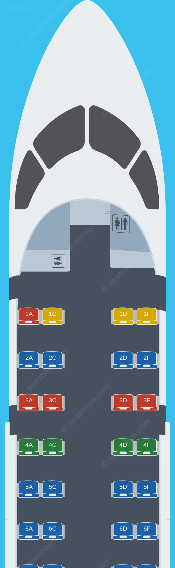 Air Creebec De Havilland Q100 seatmap preview