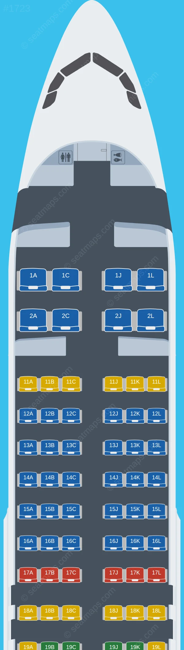 Air China Airbus A320-200 seatmap preview