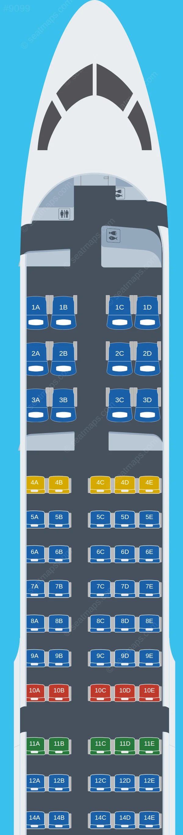Air Tanzania Airbus A220-300 seatmap preview