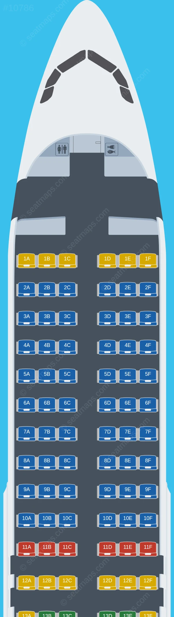 Cyprus Airways Airbus A320-200 seatmap preview