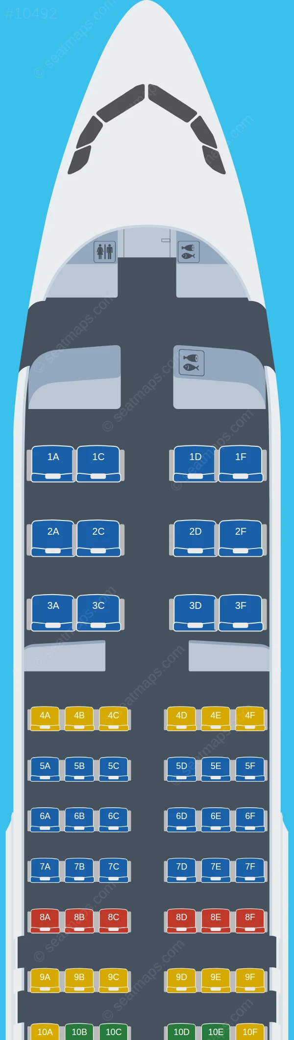 Fly2Sky Airbus A320-200 V.3 seatmap preview