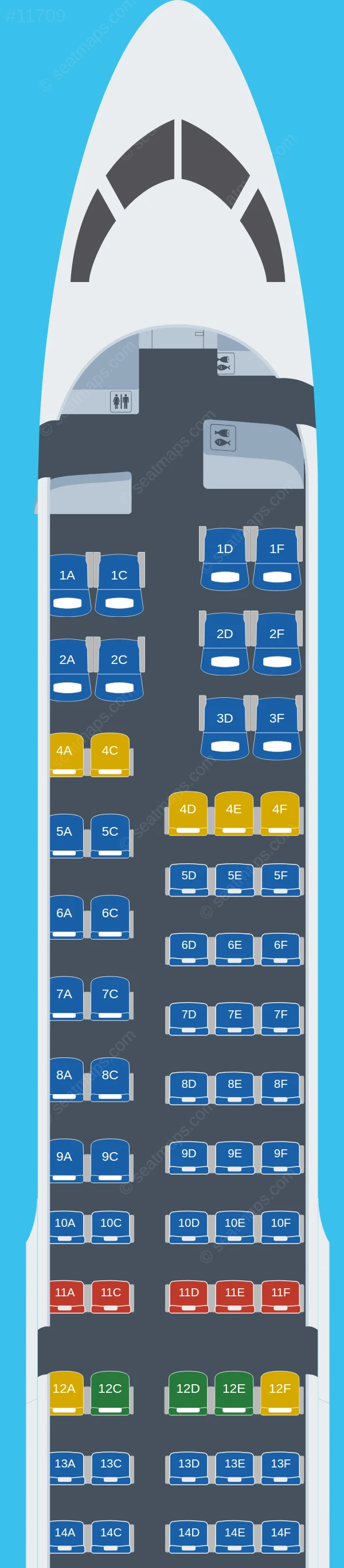 Qantas Airbus A220-300 seatmap preview