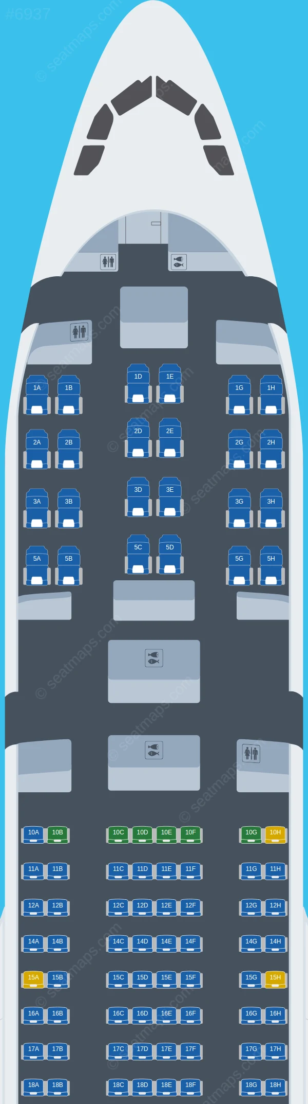 Iraqi Airways Airbus A330-200 seatmap preview