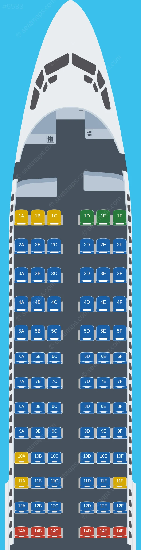 GOL Linhas Aereas Boeing 737-800 V.1 seatmap preview