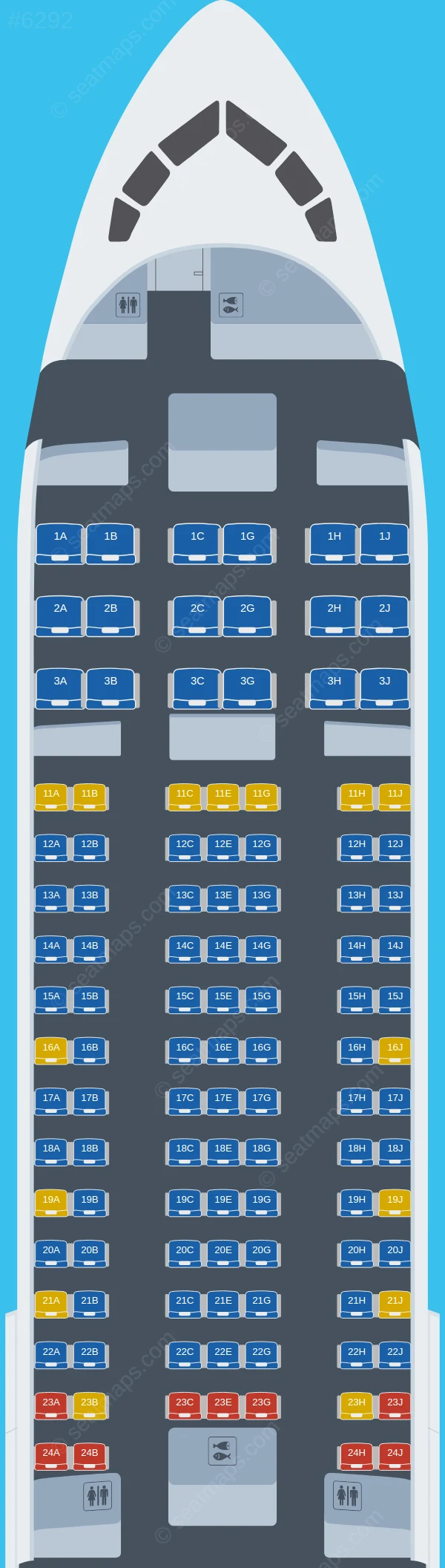 Uzbekistan Airways Boeing 767-300ER V.2 seatmap preview