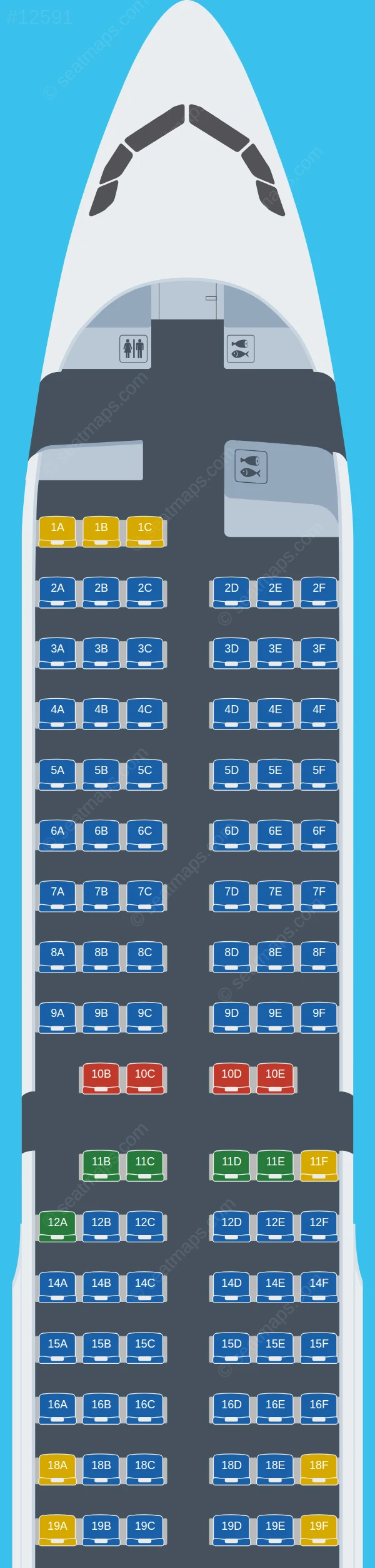 AlMasria Universal Airlines Airbus A321-200 seatmap preview