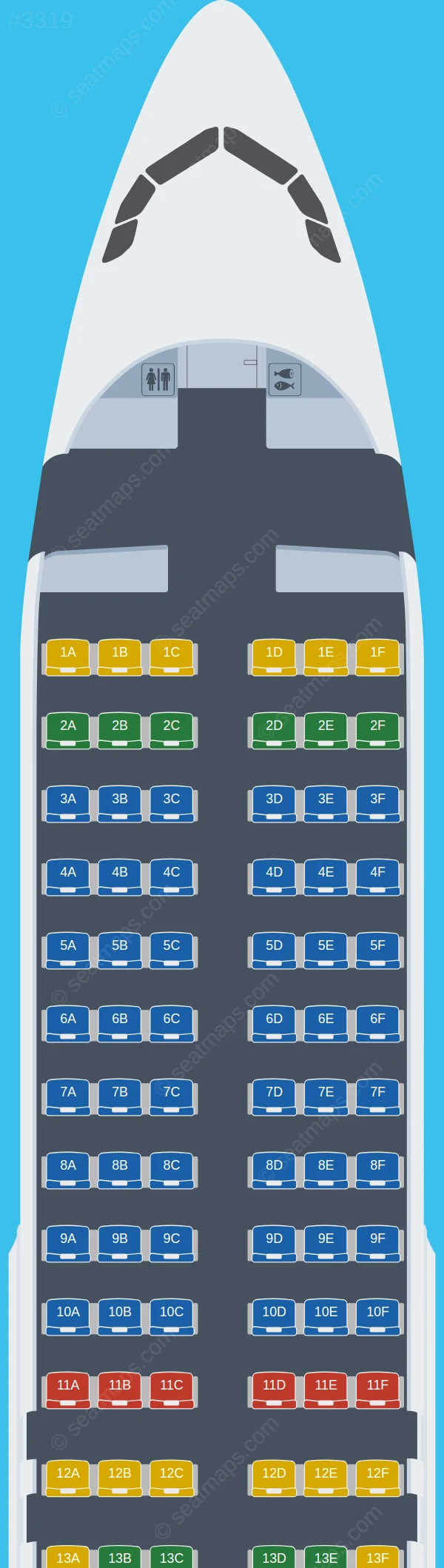 Spring Airlines Airbus A320-200 V.1 seatmap preview