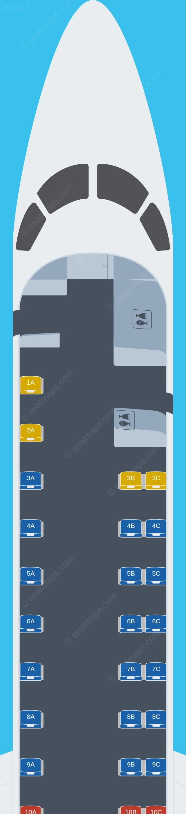 Airlink Embraer ERJ 140 seatmap preview