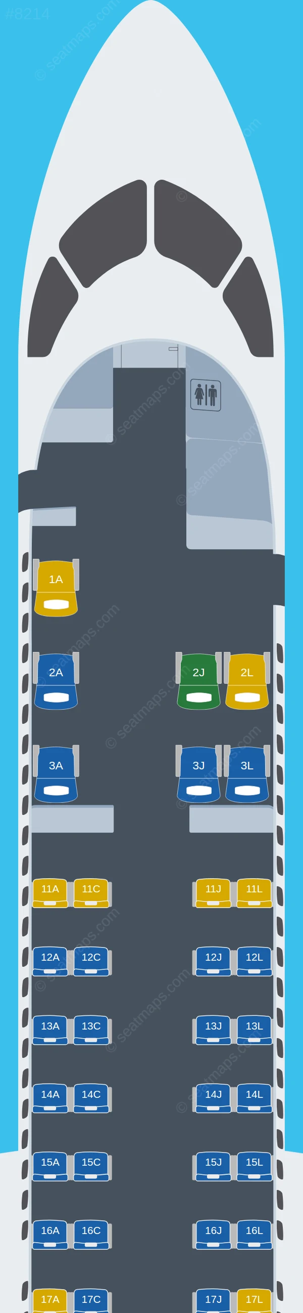 Malawi Airlines De Havilland Q400 seatmap preview