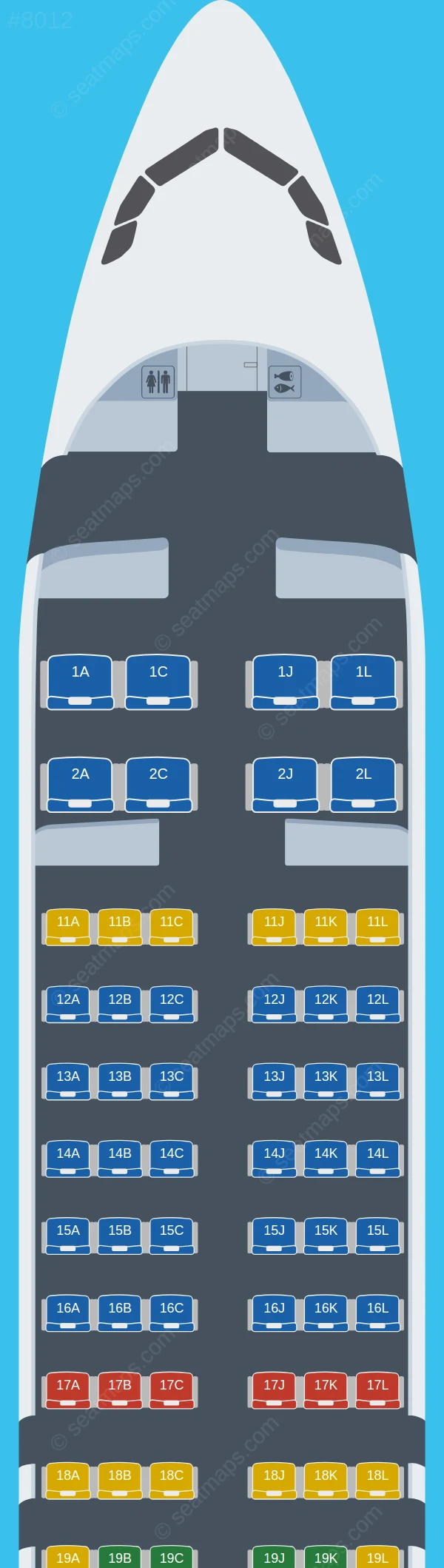 Air China Airbus A320neo seatmap preview