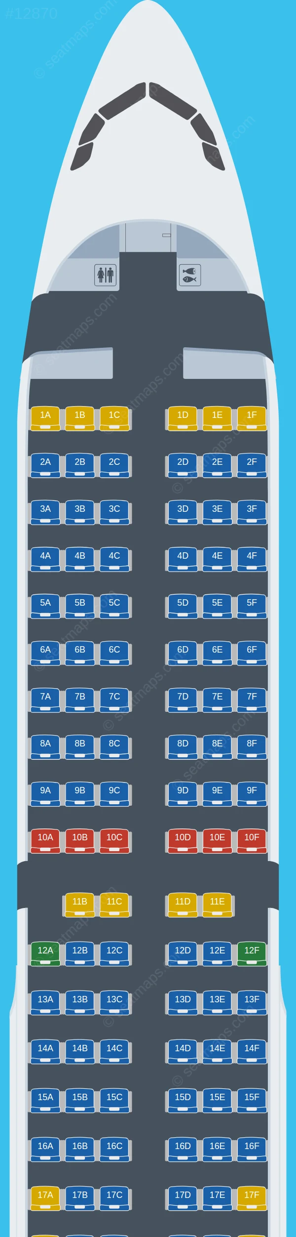 BBN Airlines Airbus A321-200 V.2 seatmap preview