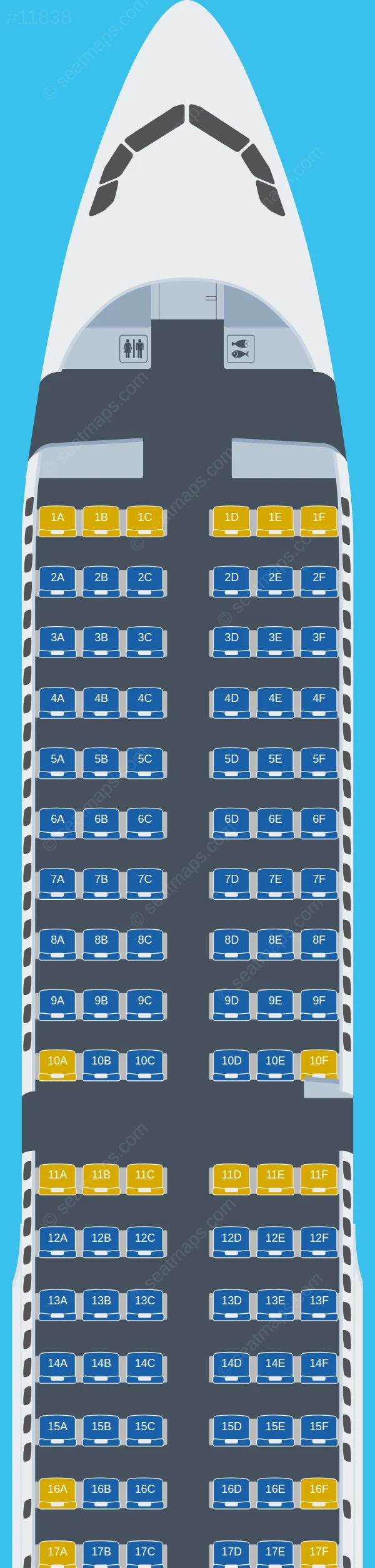 Viva Airbus A321-200 V.3 seatmap preview