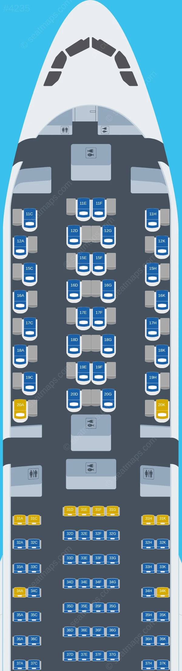 Hong Kong Airlines Airbus A330-300 V.1 seatmap preview