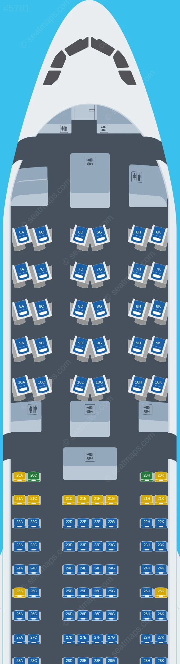 EVA Air Airbus A330-300 V.2 seatmap preview