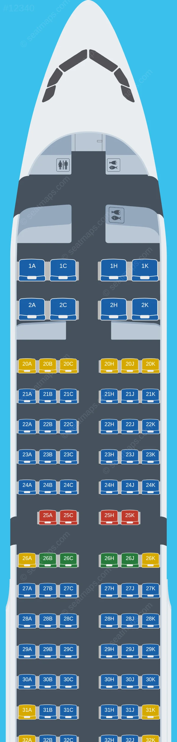 Bamboo Airways Airbus A321-200 V.2 seatmap preview