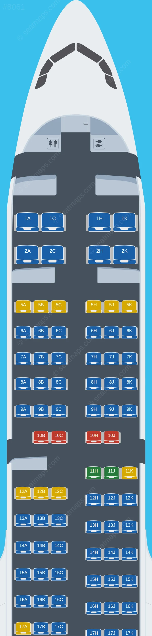 ANA - All Nippon Airways Airbus A321neo seatmap preview