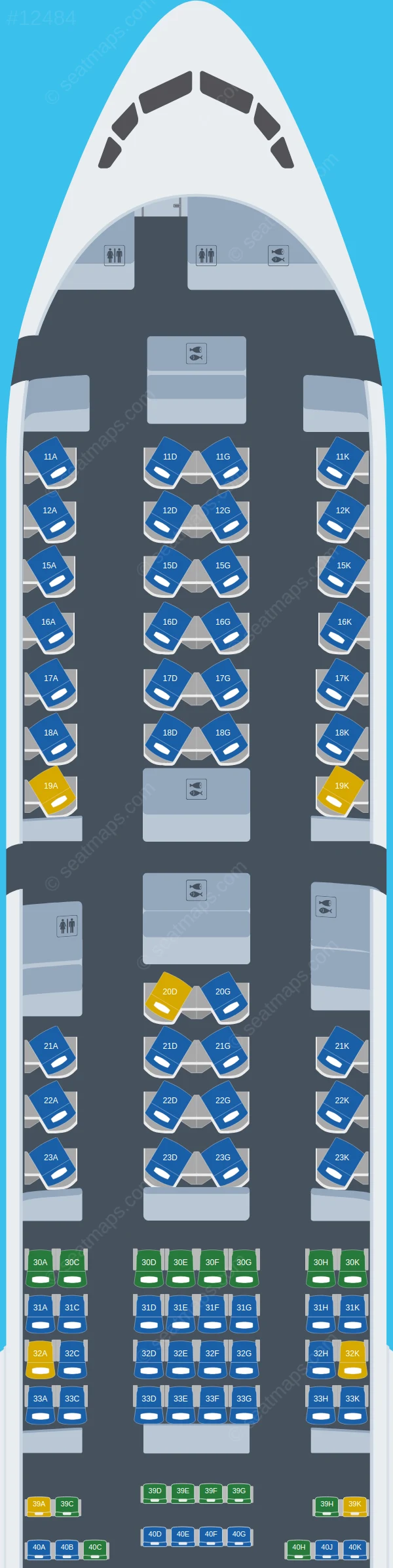 T'way Air Boeing 777-300ER V.2 seatmap preview