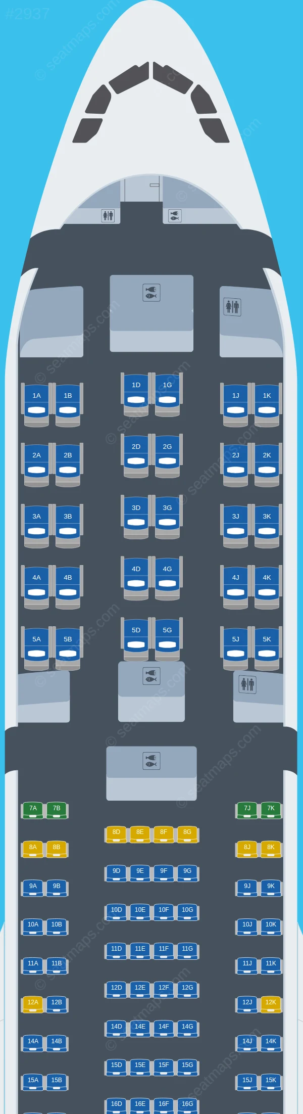 China Airlines Airbus A330-300 V.2 seatmap preview