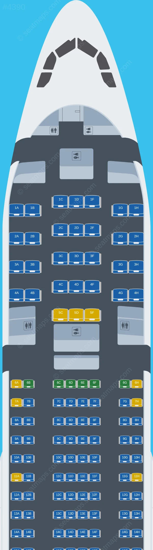 Hi Fly Malta Airbus A330-200 V.3 seatmap preview