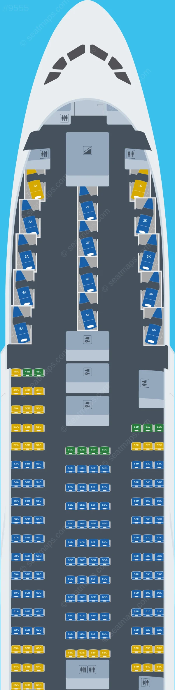 Qantas Airbus A380-800 seatmap preview