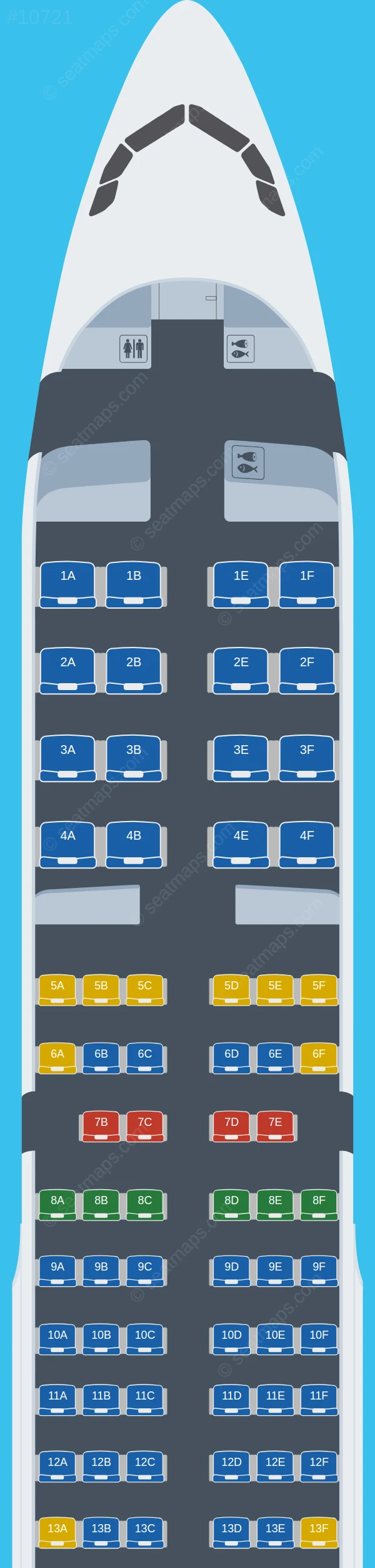 Turkish Airlines Airbus A321-200 V.1 seatmap preview