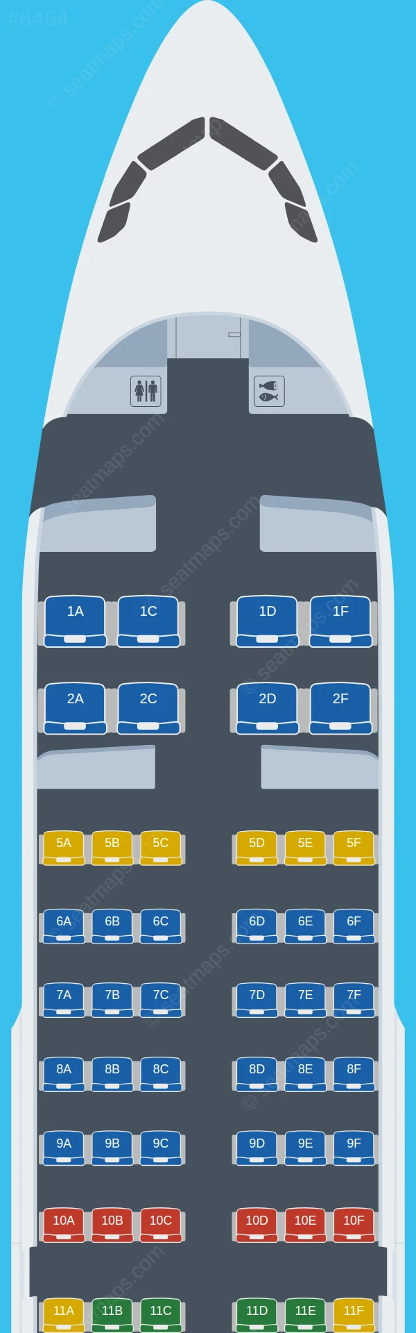 Chengdu Airlines Airbus A319-100 V.1 seatmap preview