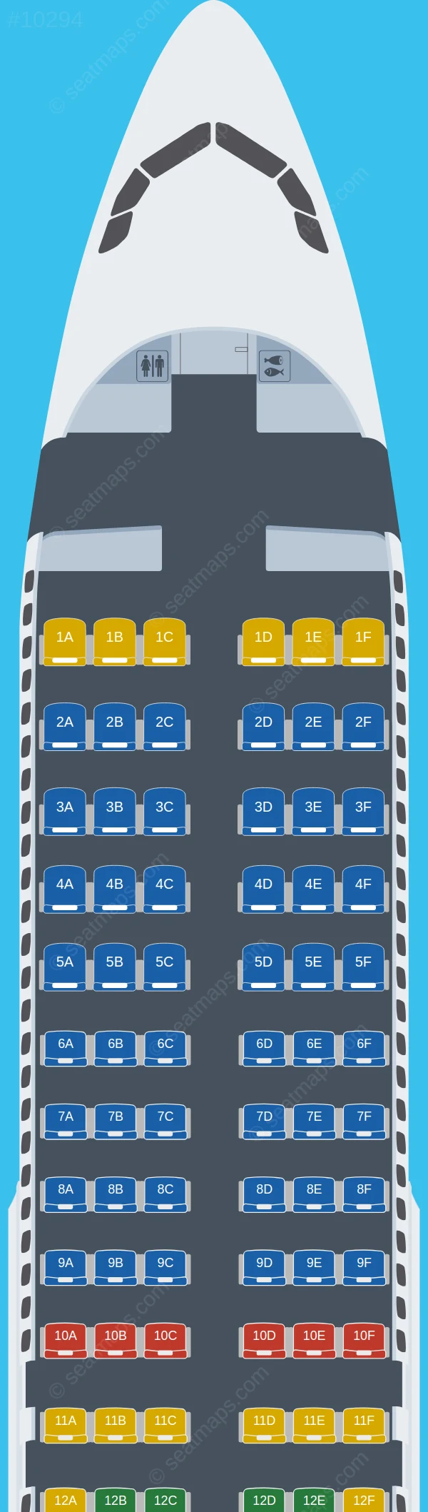 LATAM Airlines Airbus A320-200 V.3 seatmap preview