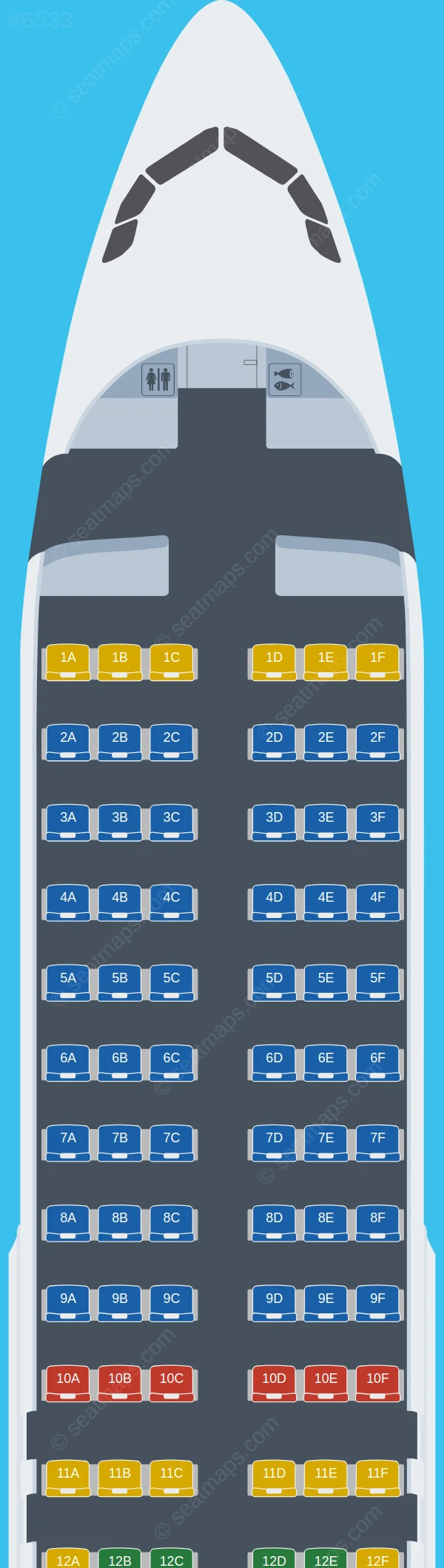 Austrian Airlines Airbus A320-200 V.1 seatmap preview
