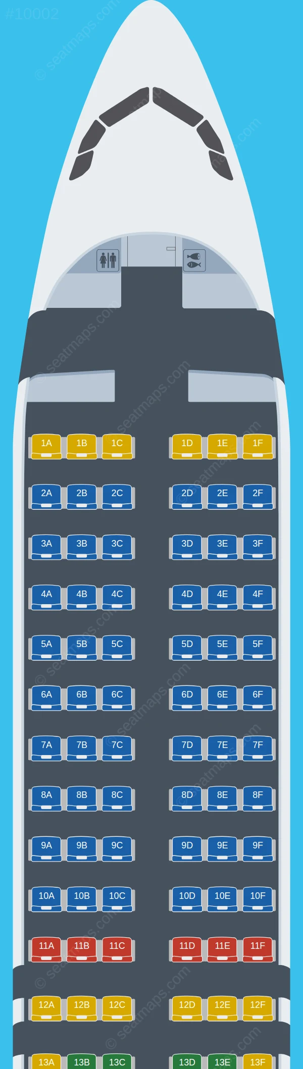 Smartavia Airbus A320neo seatmap preview