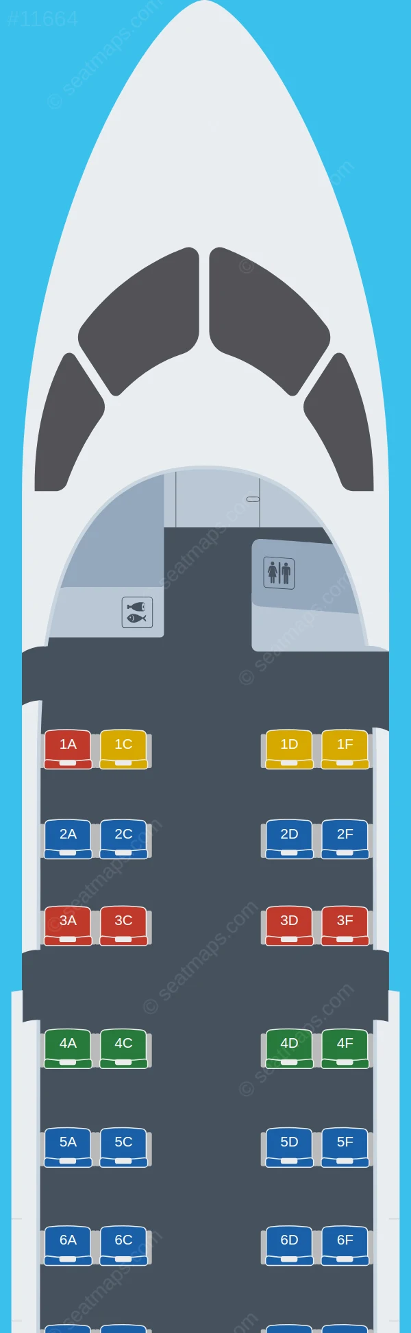 Aegean Airlines De Havilland Q100 seatmap preview