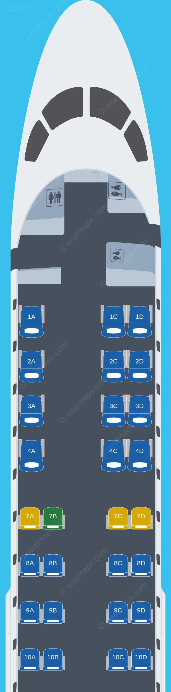 Mesa Airlines Embraer E175 V.2 seatmap preview