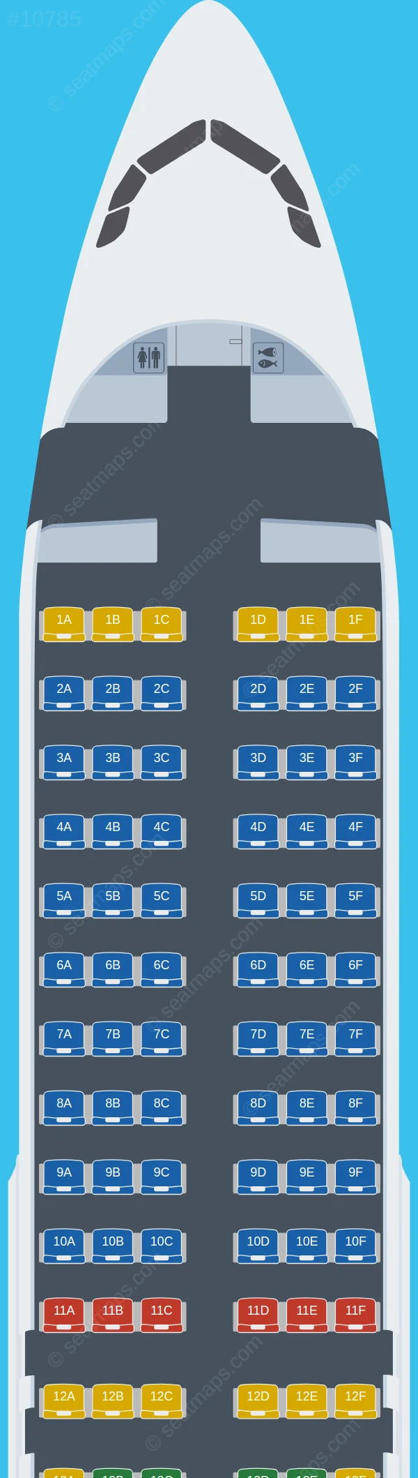 Tus Airways Airbus A320-200 seatmap preview